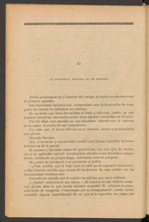III - La venganza; astucia de un anciano