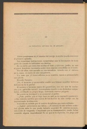 III - La venganza; astucia de un anciano