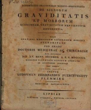 Dissertatio inauguralis medico-obstetricia de signorum graviditatis et morborum quorundam graviditatem mentientium, differentia