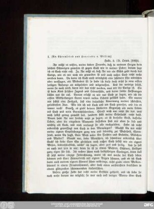 1. [An Ehrenfried und Henriette v. Willich.]
