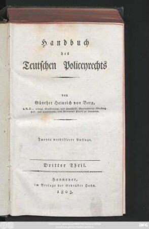 Theil 3: Handbuch des Teutschen Policeyrechts
