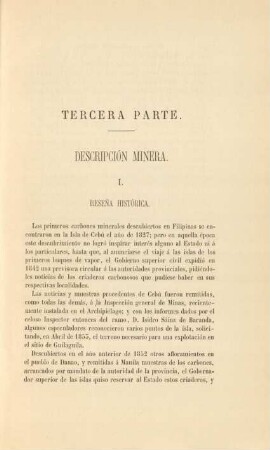 Tercera parte. Descripción minera