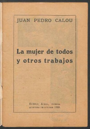 1923000400: La mujer de todos y otros trabajos