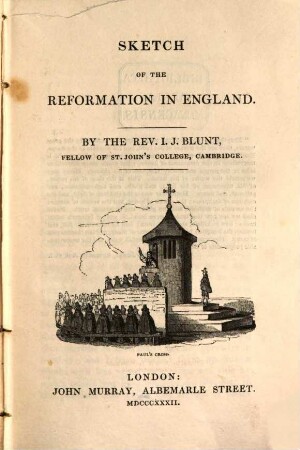 Sketch of the Reformation in England