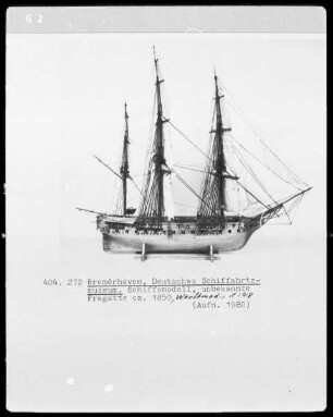 Unbekannte Fregatte, um 1850, Werftmodell