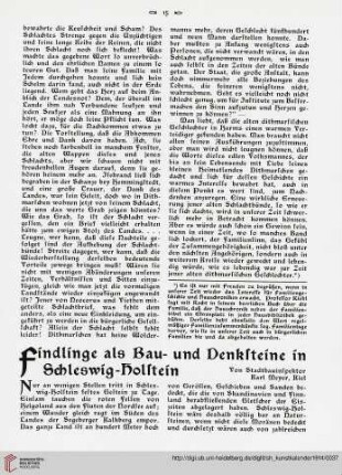 Findlinge als Bau- und Denksteine in Schleswig-Holstein