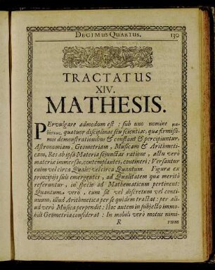 Tractatus XIV. Mathesis