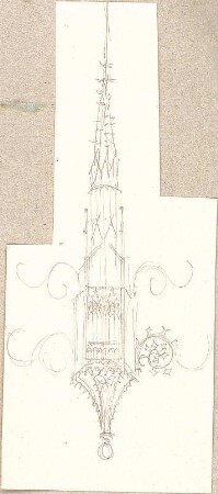 Hoffstadt, Friedrich; Mappe: Dachstühle, Ornamentik etc. - Tabernakel, gotisch (Ansicht)