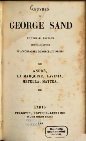 Oeuvres de George Sand, 5