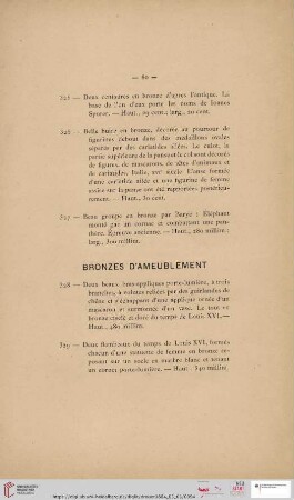 Bronzes d'Ameublement (Nr. 328 - 332)