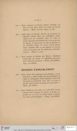 Bronzes d'Ameublement (Nr. 328 - 332)