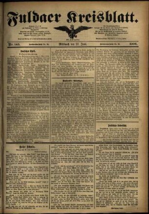 Ausgabe vom Mittwoch, den 27. Juni 1906.