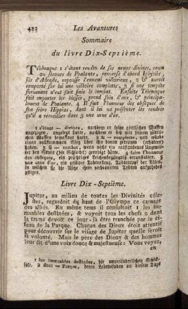 Sommaire du livre Dix-Septième. - Livre Dix-Huitième.