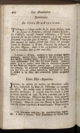 Sommaire du livre Dix-Septième. - Livre Dix-Huitième.