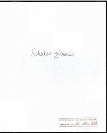 Schulze-Gaevernitz, [Gerhart] von, Berlin, an Wichert