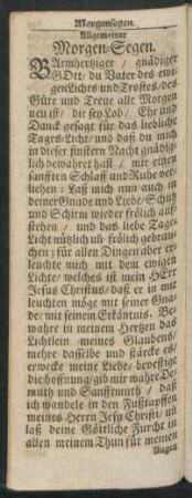Allgemeiner Morgen-Segen.
