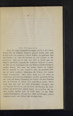 Die Diagnose.
