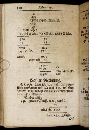 Caßier-Rechnung