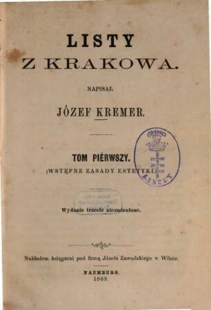 Listy z Krakowa. 1