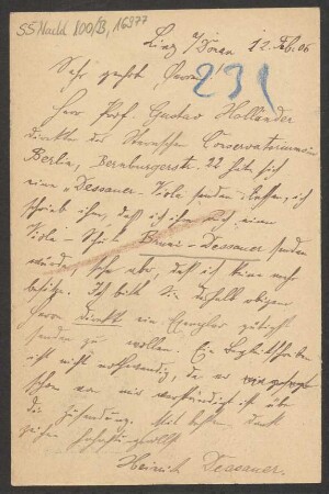 Brief an B. Schott's Söhne : 12.02.1906