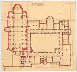 Benediktinerabtei St. Mauritius, Clerf (Clervaux): Grundriss Erdgeschoss (1:100)