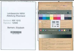 Entnazifizierung Elisabeth Bertram , geb. 08.06.1900 ()