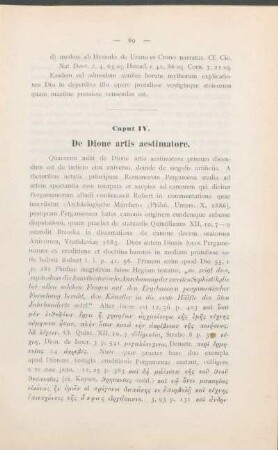 Caput IV. De Dione artis aestimatore.