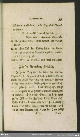 Fünfte Krankengeschichte