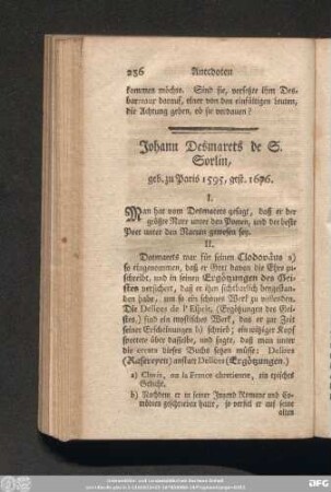 Johann Desmarets de S. Sorlin, geb. zu Paris 1595, gest. 1676.
