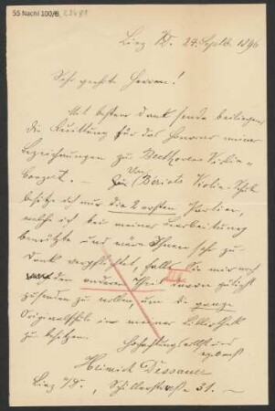 Brief an B. Schott's Söhne : 24.09.1896