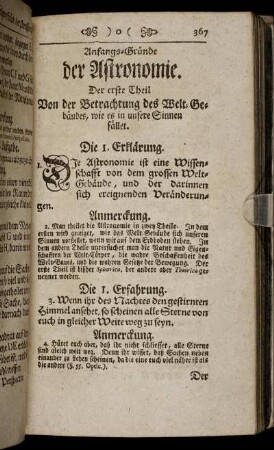 Anfangs-Gründe der Astronomie. Der erste Theil.