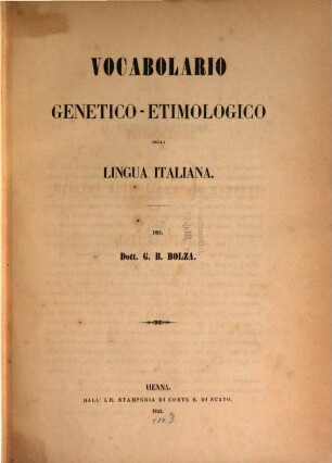 Vocabolario genetico-etimologico della lingua italiana