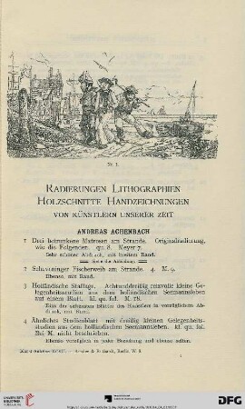 Radierungen, Lithographien, Holzschnitte, Handzeichnungen von Künstlern unserer Zeit (Nr. 1-862)