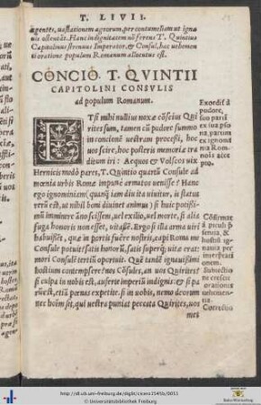 Concio Titi Quintii Capitolini Consulis ad populum Romanum