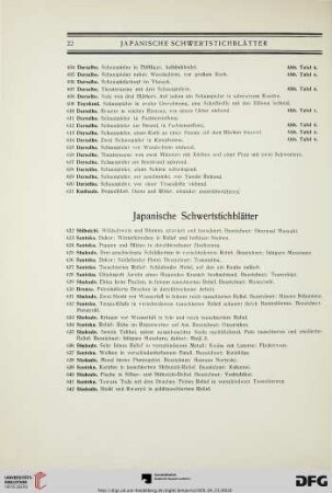 Japanische Schwertstichblätter (Nr. 622-642)