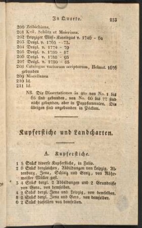 Kupferstiche und Landcharten.