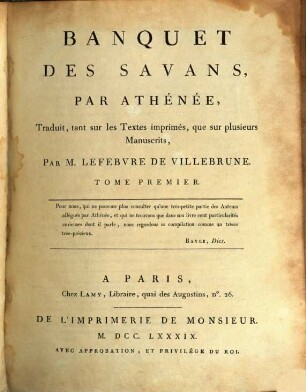 Banquet des savans, 1