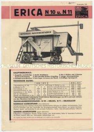 Erica-Dreschmaschine N 10 u. N 11