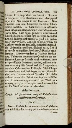 Assertio tertia. [...] circa Conciliorum moderamen.