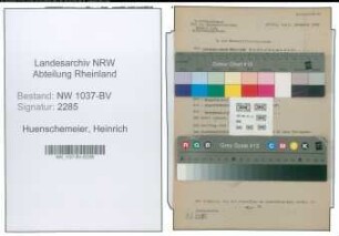 Entnazifizierung Heinrich Huenschemeier , geb. 06.05.1907 (Loeschmeister)