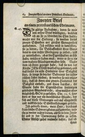 64-162, Zweyter Brief an einen protestantischen Edelmann.