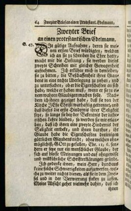 64-162, Zweyter Brief an einen protestantischen Edelmann.