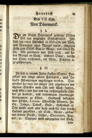 Das VII. Cap. Von Dänemarck.