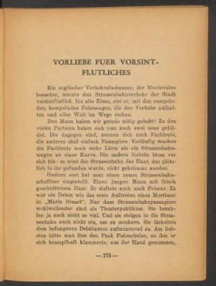Vorliebe fuer Vorsintflutliches