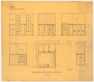 AEG-Hauptverwaltungsgebäude, Berlin: Grundriss und Wandansichten Direktorentoilette, 1:25