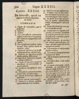 334-344, Caput XXXIII. De interesse, quod ex pignore & actione pignoratitia venit.