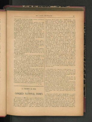 La Session de 1906 de Congrès National Indien.