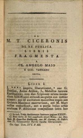 Opera quae supersunt omnia ac deperditorum fragmenta, 16,3. Fragmenta Librorum de Republica