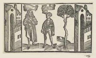 Demea und Syrus, erstmals erschienen in: "Terentius", Straßburg 1496, fol. XCVII