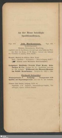 An der Messe beteiligte Speditionsfirmen
